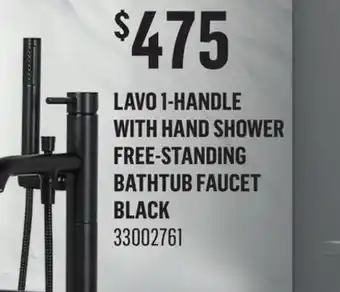 Canac Lavo 1-Handle with Hand Shower Free-Standing Bathtub Faucet Black offer