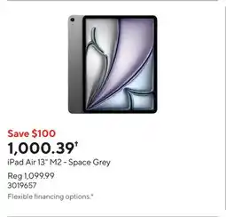 Staples iPad Air 13 M2 - Space Grey offer