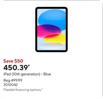 Staples iPad (10th generation) - Blue offer