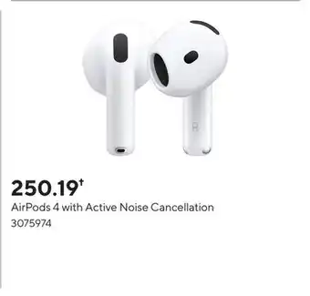 Staples AirPods 4 with Active Noise Cancellation offer