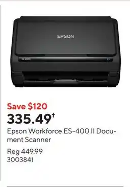 Staples Epson Workforce ES-400 II Document Scanner offer