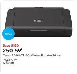 Staples Canon PIXMA TR150 Wireless Portable Printer offer