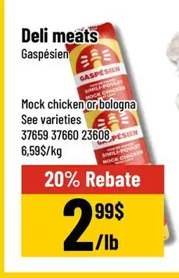 Mayrand Deli meats Gaspésien offer