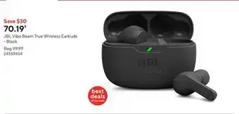 Staples JBL Vibe Beam True Wireless Earbuds - Black offer