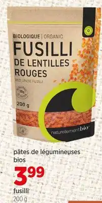 Avril pâtes de légumineuses bios fusilli offer