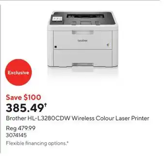 Staples Brother HL-L3280CDW Wireless Colour Laser Printer offer