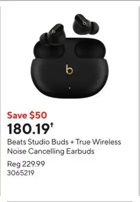 Staples Beats Studio Buds + True Wireless Noise Cancelling Earbuds offer