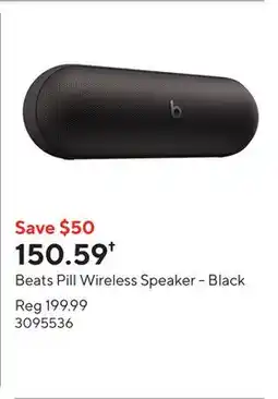 Staples Beats Pill Wireless Speaker - Black offer