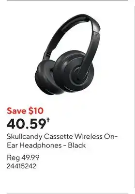 Staples Skullcandy Cassette Wireless On-Ear Headphones - Black offer