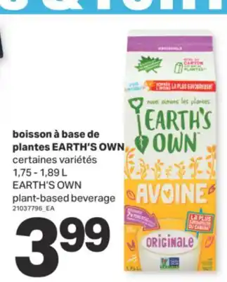 L'Intermarché boisson a base de plantes Earth's OWN offer