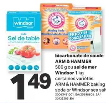 L'Intermarché BICARBONATE DE SOUDE ARM & HAMMER 50G OU SEL DE MER WINDSOR 1KG offer