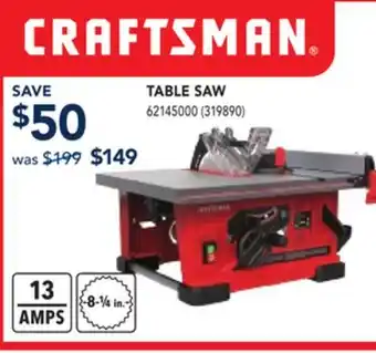 RONA CRAFTSMAN TABLE SAW offer