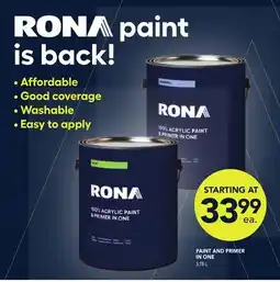 RONA PAINT AND PRIMER IN ONE offer