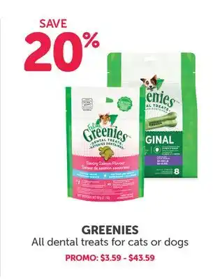 Mondou GREENIES All dental treats for cats or dogs offer