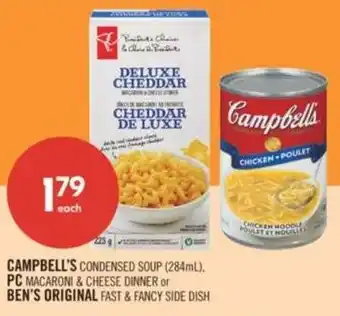 Shoppers Drug Mart Campbell's condensed soup, pc macaroni, ben's original offer