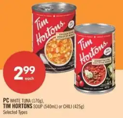 Shoppers Drug Mart PC white tuna, tim hortons offer