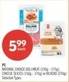 Shoppers Drug Mart PC natural choice deli meat offer