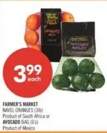 Shoppers Drug Mart Farmer's market navel oranges offer