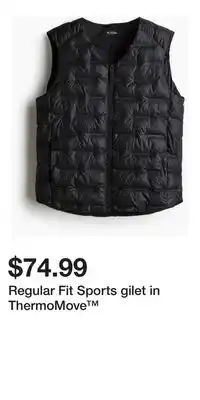 H&M Regular Fit Sports gilet in ThermoMove offer