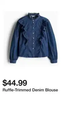 H&M Ruffle-Trimmed Denim Blouse offer