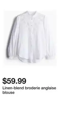 H&M Linen-blend broderie anglaise blouse offer