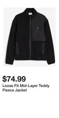 H&M Loose Fit Mid-Layer Teddy Fleece Jacket offer