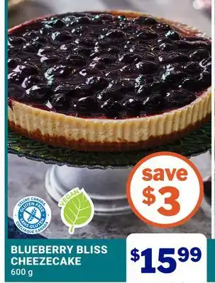 M & M Food Market BLUEBERRY BLISS CHEEZECAKE offer