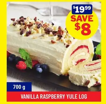 M & M Food Market Vanilla Raspberry Yule Log offer