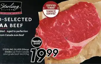 Sobeys Sterling silver ribeye steaks offer