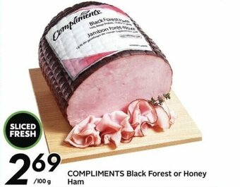 Sobeys Compliments black forest or honey ham offer