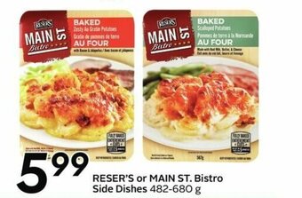 Sobeys RESER'S or MAIN ST. bistro side dishes offer