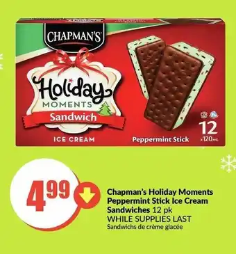 FreshCo Chapman's Holiday Moments Peppermint Stick Ice Cream offer