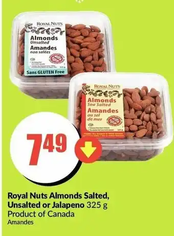 FreshCo Royal Nuts Almond Salted, Unsalted or Jalapeno offer