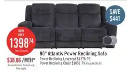 The Brick Atlantis 90 Fabric Zero Gravity Power Reclining Sofa - Dark Grey offer