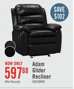 The Brick Adam 34.45 Leather-Look Fabric Glider Reclining Chair - Black offer