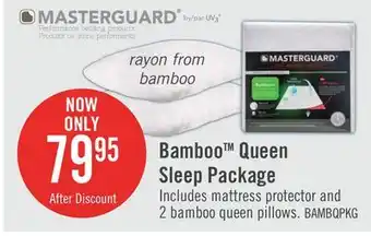 The Brick Masterguard Natural Bamboo Queen Mattress Protector with 2 Queen Pillows offer