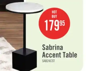 The Brick Sabrina 14 Accent Table - Black with White Marble Look Top offer