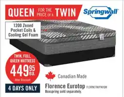 The Brick Springwall Florence Eurotop Luxury Firm Twin Mattress offer