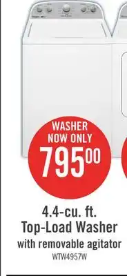 The Brick Whirlpool 4.4 Cu. Ft. Top-Load Washer - White - WTW4957PW offer