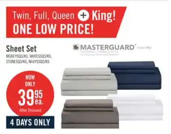 The Brick Masterguard Ultra Advanced 4-Piece Queen Sheet Set - Grey offer