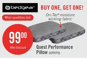 The Brick BEDGEAR Quest Queen Performance Pillow offer