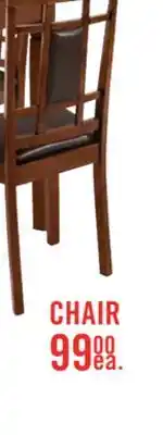 The Brick Aran Dining Chair with Vegan-Leather Fabric, Slat-Back - Brown offer