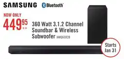 The Brick SAMSUNG 3.1.2 CH Dolby Atmos DTS Virtual:X Q-Symphony Soundbar with Wireless Subwoofer (HW-Q600C/ZC) offer