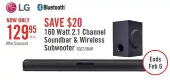 The Brick LG 2.1 CH Bluetooth Dolby Atmos DTS:X Soundbar (SQC1.DCANLLK) offer