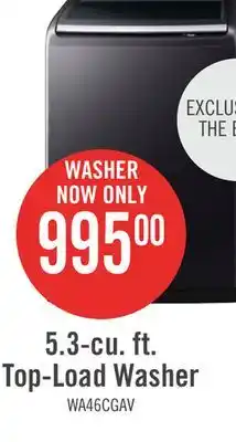 The Brick Samsung 5.4 Cu. Ft. Top-Load Washer - Black Stainless Steel - WA46CG3505AVA4 offer