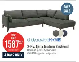 The Brick Gena 2-Piece Linen-Look Fabric Right-Facing Sectional - Charcoal offer