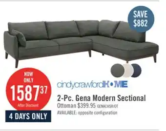 The Brick Gena 2-Piece Linen-Look Fabric Right-Facing Sectional - Charcoal offer