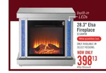 The Brick Elsa 28.3 Glam LED Electric Fireplace - Silver and Glass offer