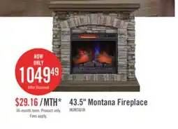 The Brick Montana 43.5 Rustic Electric Fireplace - Grey Stone offer