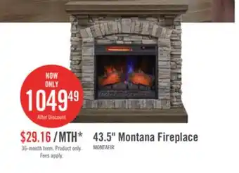 The Brick Montana 43.5 Rustic Electric Fireplace - Grey Stone offer